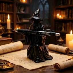 Creative Wizard Pen Holder 3D Printed Magician Pencil Rack Desktop Organizer Stand School Office Stationery Study Decor Gift