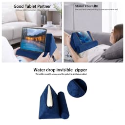 Multifunctional Tablet Pillow Stand Phone Holder Ergonomic Triangular Bed Cushion Soft Suede Rest Pad for iPad E-reader