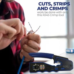 Natalink RJ45 Crimping Tool Pass Through Crimper Wire Stripper Cutter for Cat6A Cat6 Cat5 8P8C rj45 cable stripper tool Connecto