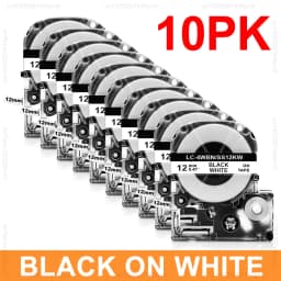 2pcs/5pcs/10pcs SS12KW 12mm Compatible Epson Label Tape SS12KW LK-4WBN ST12KW SC12RW SC12YW for Epson LW-300 LW-400 Label Maker