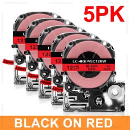2pcs/5pcs/10pcs SS12KW 12mm Compatible Epson Label Tape SS12KW LK-4WBN ST12KW SC12RW SC12YW for Epson LW-300 LW-400 Label Maker