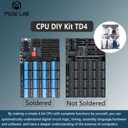 CPU DIY Kit TD4 CPU Make a Simple 4-bit CPU By Yourself Open Source Software and Hardware PCB and All Components Optional