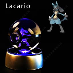 Pokemon Crystal Ball 3D Pikachu Gengar Mewtwo Night Light Lamp Pokeball 3D Glass Pokemon Crystal Ball Statue Kids Birthday Gift