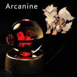 Pokemon Crystal Ball 3D Pikachu Gengar Mewtwo Night Light Lamp Pokeball 3D Glass Pokemon Crystal Ball Statue Kids Birthday Gift