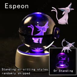 Pokemon Crystal Ball 3D Pikachu Gengar Mewtwo Night Light Lamp Pokeball 3D Glass Pokemon Crystal Ball Statue Kids Birthday Gift