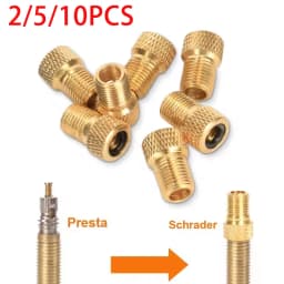 Bicycle Presta To Schrader Adapter Bike Tire Valve Adapter Copper Golden Bicycle Pump Tire Valve Connectors F/V To A/V Converter
