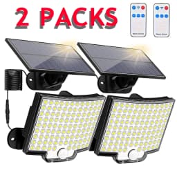 106LED Solar Outdoor Lights Motion Sensor Remote Wall Flood Lamp Security Waterproof Patio Garden Garage Fence Pathway Lighting