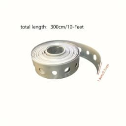 1 Roll of Galvanized Steel Tape, Pre-Punched Multi-Slot Metal Tape for Pipe Support and Sheet Metal Work