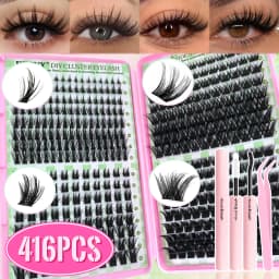 Show-Stopping Top & Bottom Lash Kit – 250/740 Cluster Shell Fluffy Volume, Mix-&-Match Lengths & Styles! Killer for Any Look