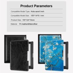 For Kobo Aura N514 Smart Cover 6 Inch Leather Case Screen Protector Capa Ereader Auto Sleep Wake Up Magnetic Ebook Hoesje Funda
