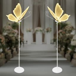 2-Pack Butterfly Wedding Aisle Lights Romantic Butterfly Decoration Lights, Adjustable Height,Dual Mounting for Indoor Weddings
