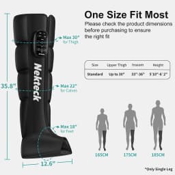 Nekteck 1 Pcs Air Pressure Leg Massager Cordless Foot Massage Boots Kneading Squeeze Deep Relaxation Calf with Storage Bag
