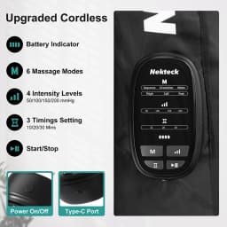 Nekteck 1 Pcs Air Pressure Leg Massager Cordless Foot Massage Boots Kneading Squeeze Deep Relaxation Calf with Storage Bag
