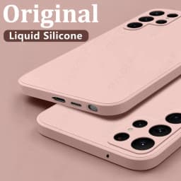 Case For Samsung Galaxy S26 S24 S23 S22 S25 Ultra S24 FE A57 A56 A55 A16 A17 5G S25 Edge Shockproof Liquid Silicone Phone Cover