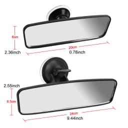 Interior Rear View Mirror 360° Rotates Car Rear Mirror Wide-angle Rearview Mirror Adjustable Suction Cup Car-styling Universal