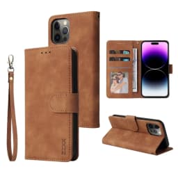 ZZXX Leather Wallet Phone Case For iPhone 17e 16 Pro Max 15 14 13 Mini 12 11 X XS XR SE2 8 7 6s Plus Flip Card Slot Holder Cover