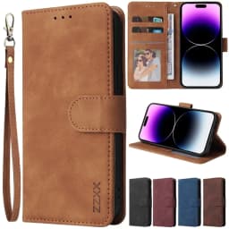 ZZXX Leather Wallet Phone Case For iPhone 17e 16 Pro Max 15 14 13 Mini 12 11 X XS XR SE2 8 7 6s Plus Flip Card Slot Holder Cover