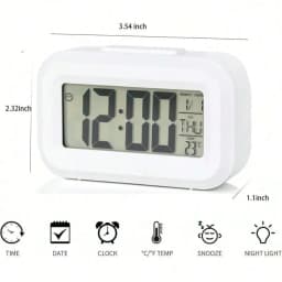 LED Digital Alarm Clock Backlight Snooze Data Time Calendar Desktop Multifunction Electronic Backlight Table Clock
