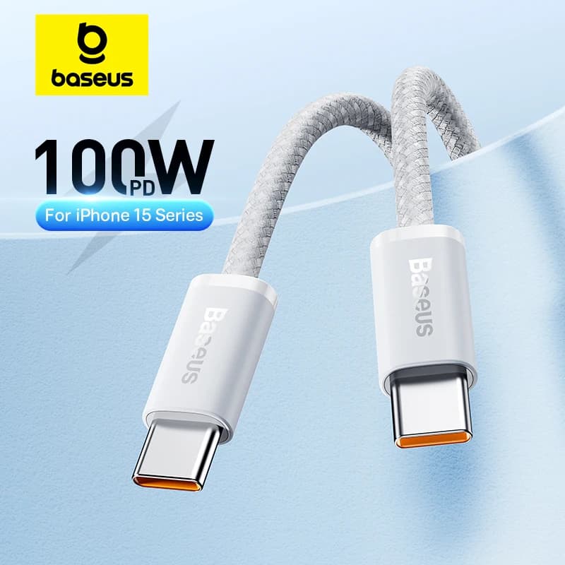 Baseus 100W Type C To USB C Cable For iPhone 18 17 16 Fast Charging Charger Cord For Macbook iPad Samsung Xiaomi Fast USB C Wire