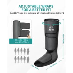 Nekteck Leg Massager Air Compression Calf Wraps Air Pressure Massage for Blood Circulation and Relaxation Lymphatic Drainage