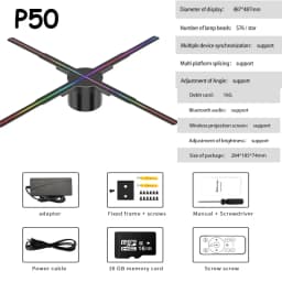 40-85cm 3D Fan Hologram Projector Wifi Control Remote Commercial Advertising Display Hologram Projector Transmit Picture Video