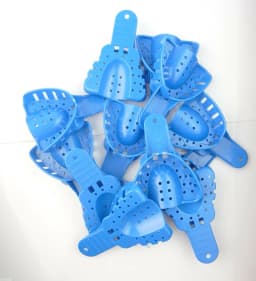 EASYINSMILE Dental S/M/L/XL Perforated Plastic Impression Trays Upper/Lower 12Pc Autoclavable