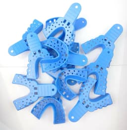 EASYINSMILE Dental S/M/L/XL Perforated Plastic Impression Trays Upper/Lower 12Pc Autoclavable