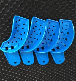 EASYINSMILE Dental S/M/L/XL Perforated Plastic Impression Trays Upper/Lower 12Pc Autoclavable