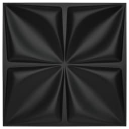 Art3d 3D Wall Panel PVC Flower Design for Interior Wall Décor in Living Room,Bedroom,19.7" x 19.7" (Pack Of 12),Black