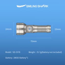1pc Smiling Shark SD-5376-1 LED Flashlight, Super Bright Handheld Flashlight, Long-lasting Flash Light Rechargeable for Outdoors