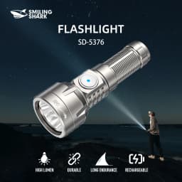 1pc Smiling Shark SD-5376-1 LED Flashlight, Super Bright Handheld Flashlight, Long-lasting Flash Light Rechargeable for Outdoors