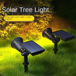 2PC Solar Landscape Spotlight Solar Garden Spotlight for Outside Intelligent Light Control IP44 Waterproof Solar Panels 500mah