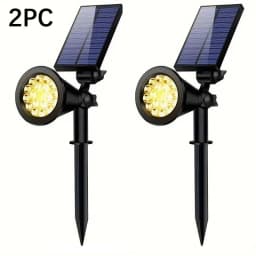 2PC Solar Landscape Spotlight Solar Garden Spotlight for Outside Intelligent Light Control IP44 Waterproof Solar Panels 500mah