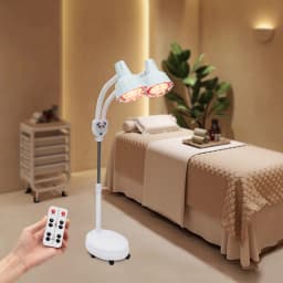 YIYIBYUS 275 W Double head Electric Infrared Therapy Lamp 360° Adjustable Temperature Heat Lamp with 6 Universal Wheels