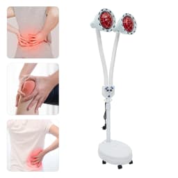 YIYIBYUS 275 W Double head Electric Infrared Therapy Lamp 360° Adjustable Temperature Heat Lamp with 6 Universal Wheels