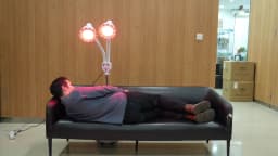 YIYIBYUS 275 W Double head Electric Infrared Therapy Lamp 360° Adjustable Temperature Heat Lamp with 6 Universal Wheels