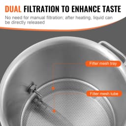 SucceBuy Stainless Steel Kettle 16 GALLON Brewing Pot Tri Ply Bottom for Beer Brew Kettle Pot Home Brewing Supplies Includes Lid