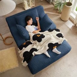 80 Inch Chaise Lounge Chair Indoor, Oversized Corduroy Upholstered Boneless Sofa Bed, Deep Seat Sleeper Couch Reading Chairs, Cl