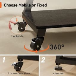 Mobile TV Stand with Soundbar Mount, Rolling Floor TV Stand with Wheels for 43-80" TVs up to 132lbs, Mobile TV Cart with Storag