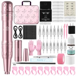 DM Wireless Permanent Makeup Machine Kit Micropigmentation Microblading Pen Eyebrow Tattoo Kit With Ink 15PCS Eyebrow Needles