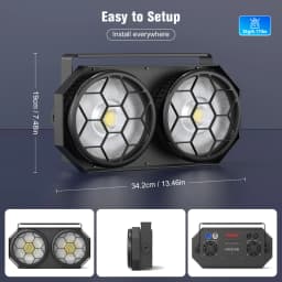 Datewink 1/2Pcs 200W COB RGB LED Par Lights Cool&Warm White Audience Strobe Stage Light DMX For DJ Disco Party Wedding Nightclub
