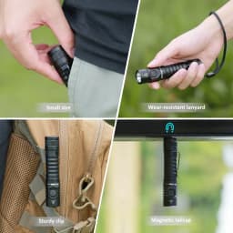 Wurkkos FC11C 519A USB-C Rechargeable EDC 18650 Flashlight Max Output 1200 LM IP68 Waterproof Magnetic Tail Hiking Travel Torch