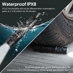 Wurkkos FC11C 519A USB-C Rechargeable EDC 18650 Flashlight Max Output 1200 LM IP68 Waterproof Magnetic Tail Hiking Travel Torch