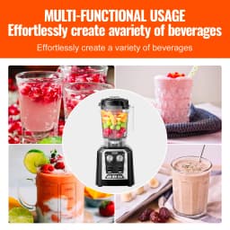 SucceBuy 2L Smoothie Blender Professional Countertop Fruit Food Processor Mixer Maker with Stainless Steel for Home Kitchen Bar