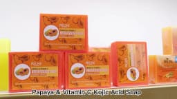 AILKE Skin Whitening Handmade Soap -Organic Papaya Soap For Black Spots, Clean Stains, Improves Dull Skin, Face & Body & Hands