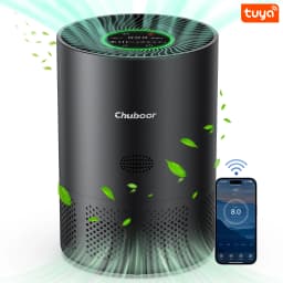 Chuboor Air Purifiers for Home H13 True HEPA for Bedroom Room Kitchen Washroom for Smoke and Dust Pollen Odors PM2.5 Detection 185m³/h CADR Supports Tuya App for 30-40 Square Meters of Clean Purifier Effectively Improve Air Quality Allergen