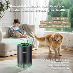Chuboor Air Purifiers for Home H13 True HEPA for Bedroom Room Kitchen Washroom for Smoke and Dust Pollen Odors PM2.5 Detection 185m³/h CADR Supports Tuya App for 30-40 Square Meters of Clean Purifier Effectively Improve Air Quality Allergen