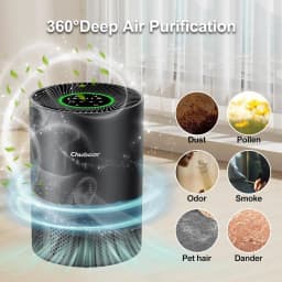Chuboor Air Purifiers for Home H13 True HEPA for Bedroom Room Kitchen Washroom for Smoke and Dust Pollen Odors PM2.5 Detection 185m³/h CADR Supports Tuya App for 30-40 Square Meters of Clean Purifier Effectively Improve Air Quality Allergen