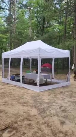 10x15 FT Heavy Duty Pop Up Canopy with 4 Sidewalls, Commercial Gazebo Party Tent with Mosquito Netting Wall Easy Set Up Outdoor Frame Steel