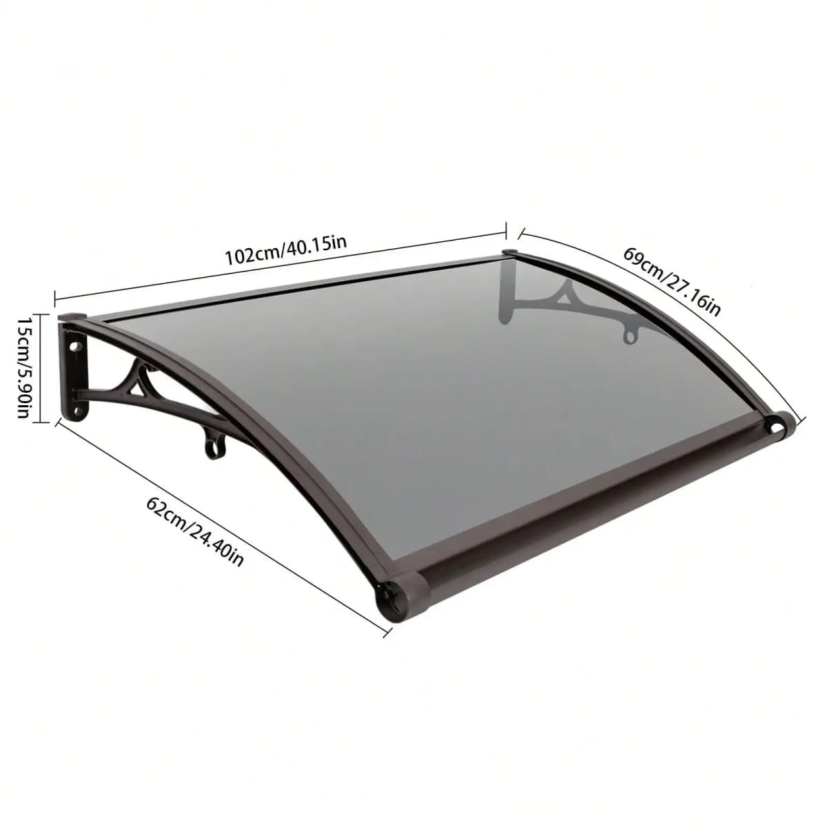 Front Doors/Windows Overhang Awning, Patio Awning Canopy, All-Weather Door Awning With Large Sink - UV & Snow Protection